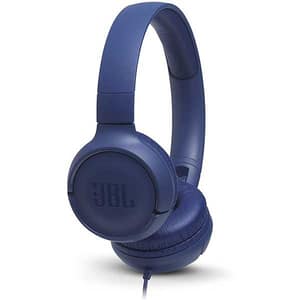 Casti JBL Tune 500, Cu fir, On-ear, Microfon, albastru