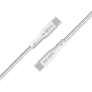 Cablu date PROMATE XCord-CC, USB-C - USB-C, Power Delivery (PD) 60W, 1m, alb