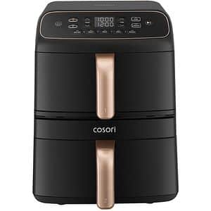 Friteuza cu aer cald dubla COSORI Turbo Tower Compact CAF-DC861-CEUR, 8.6l, 2630W, negru-auriu
