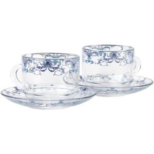 Set cesti MYRIA MC40011, 12 piese, sticla opal, transparent