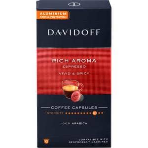 Capsule cafea DAVIDOFF Rich Aroma Espresso, compatibile Nespresso, 10 capsule, 55g 