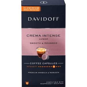 Capsule cafea DAVIDOFF Cafe Crema Intense Lungo, compatibile Nespresso, 10 capsule, 55g