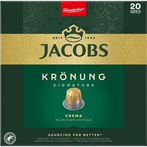 Capsule cafea JACOBS Kronung, compatibile Nespresso, 20 capsule, 104g