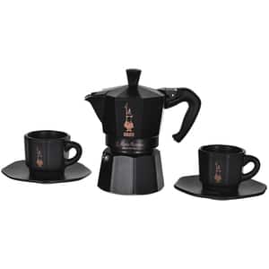 Set cafetiera BIALETTI Moka Express 3tz + 2 cesti, negru