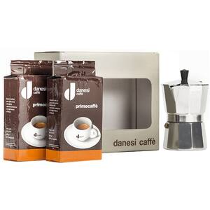 Set cafea macinata DANESI CAFFE Trio 2 x 250g + Ibric