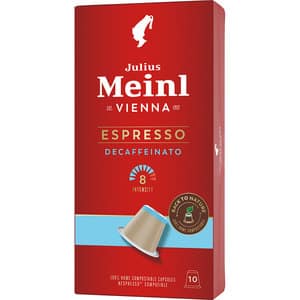 Capsule cafea JULIUS MEINL Espresso Decaffeinato, compatibile Nespresso, 10 capsule, 56g