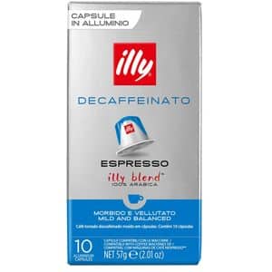 Capsule cafea ILLY Espresso Decaffeinato, compatibile Nespresso, 10 capsule, 57g