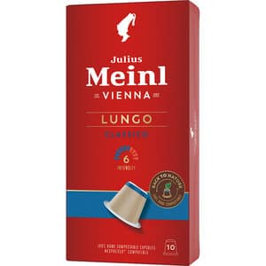 Capsule cafea JULIUS MEINL Lungo Classico, compatibile Nespresso, 10 capsule, 56g