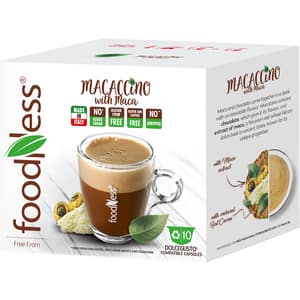 Capsule cafea FOODNESS Macaccino, compatibile Dolce Gusto, 10 capsule, 120g