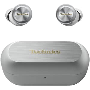 Casti TECHNICS EAH-AZ100E-S, True Wireless, Bluetooth, In-ear, Microfon, Noise Cancelling, Carcasa incarcare wireless, argintiu