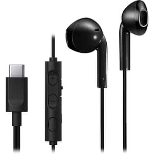 Casti JVC HA-FR17UC-B-U, Cu Fir, In-Ear, Microfon, USB-C, negru