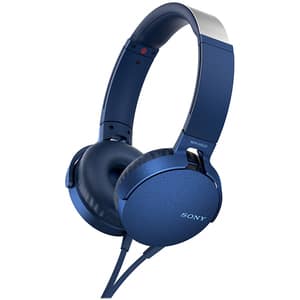 Casti SONY MDR-XB550APL, Cu Fir, On-Ear, Microfon, albastru