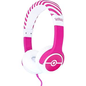 Casti pentru copii OTL Pokemon Pokeball, Cu fir, On-ear, roz