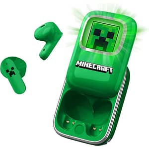Casti pentru copii OTL Minecraft Creeper Slide, Bluetooth, In-ear, Microfon, verde