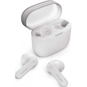Casti PHILIPS TAT2139WT/00, True Wireless, Bluetooth, In-ear, Microfon, alb