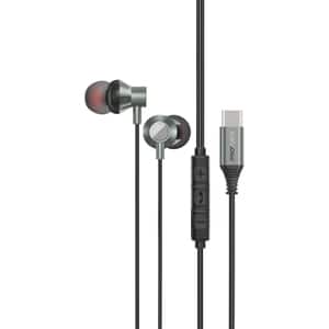 Casti PROMATE Silken-C, Cu Fir, In-ear, Microfon, Conector USB-C, gri
