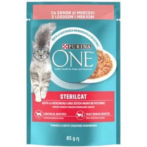 Hrana umeda pentru pisici PURINA ONE Sterilcat, Somon si morcov, 26 x 85 g