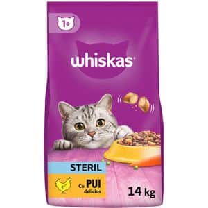 Hrana uscata pentru pisici WHISKAS, Sterile, Pui, 14 kg