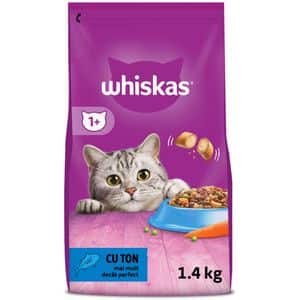 Hrana uscata pentru pisici WHISKAS, Adult, Ton, 1.4 kg
