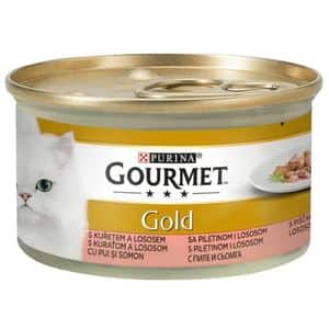 Hrana umeda pentru pisici PURINA GOURMET Gold, Somon si pui, 24 x 85g