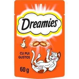Recompensa pentru pisici DREAMIES, Snack, Pui, 6 x 60g
