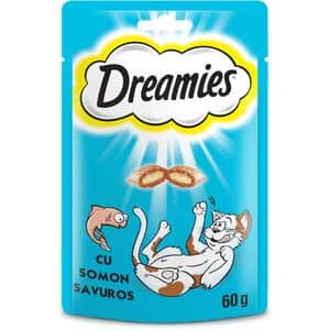 Recompensa pentru pisici DREAMIES, Snack, Somon, 6 x 60g
