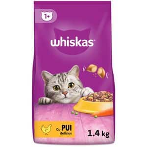 Hrana uscata pentru pisici WHISKAS, Adult, pui, 1.4 Kg