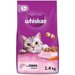 Hrana uscata pentru pisici WHISKAS, Adult, Somon, 1.4 kg