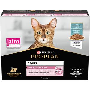 Hrana umeda pentru pisici PURINA PRO PLAN NutriSavour, Sensitive, Peste oceanic in sos, 10 x 85g