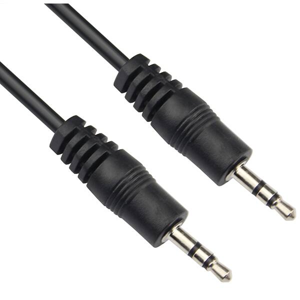 Cablu audio MYRIA MY2011, jack 3.5mm, 1.5m, negru