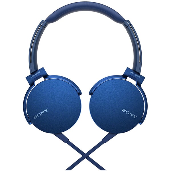 Casti SONY MDR-XB550APL, Cu Fir, On-Ear, Microfon, albastru