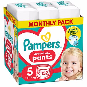 Scutece chilotel PAMPERS Active Baby Pants XXL Box nr 5, Unisex, 11-17 kg, 152 buc