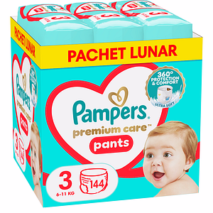 Scutece chilotel PAMPERS Premium Care Pants XXL Box nr 3, Unisex, 6-11 kg, 144 buc