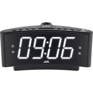 Radio cu ceas JVC RA-E314B, proiectie, FM, negru