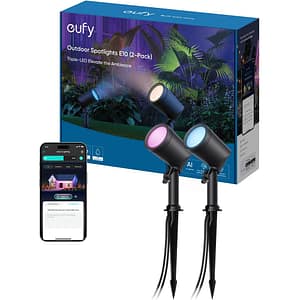 Reflector smart EUFY Spotlights, E10, IP65, negru