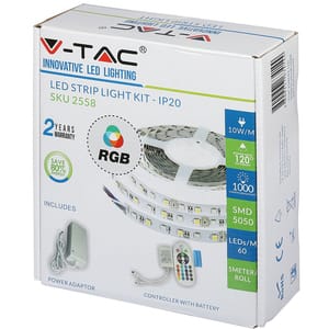 Kit banda LED Smart V-TAC 2558, Wi-Fi, RGB, 50W, IP20, 5m