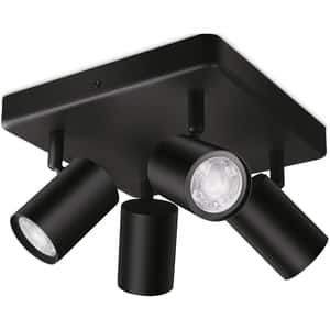 Plafoniera LED WIZ Imageo, 4x5W, 1380lm, Wi-Fi, RGB, negru