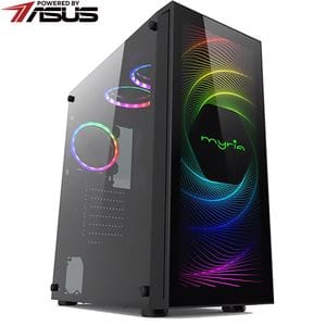 Sistem Desktop Gaming MYRIA Vision V110W Powered by ASUS, Intel Core i7-14700F pana la 5.4GHz, 16GB, SSD 1TB, NVIDIA GeForce RTX 4070 Super 12GB, Windows 11 Home