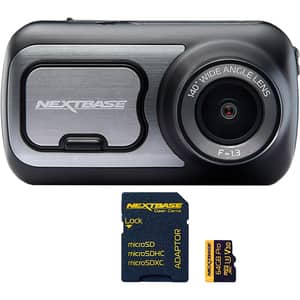 Kit Camera auto DVR NEXT BASE 422GW, 2.5", Quad HD, Wi-Fi, G-Senzor + Card de memorie 64GB
