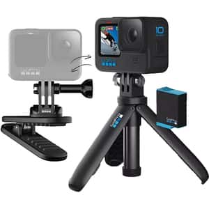 Kit Camera de actiune GoPro H10B, 5.3K60, 23MP + Tripod, Acumulator, Montura