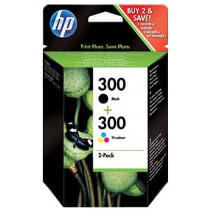 Pachet cu 2 cartuse originale HP 300 CN637EE, negru/tricolor 