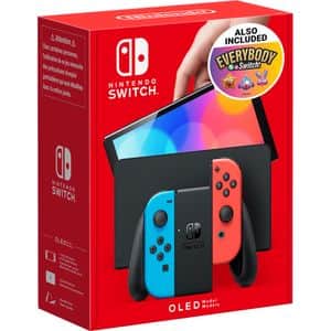 Consola NINTENDO Switch OLED (Joy-Con Neon Red/Neon Blue) + Everybody 1-2-Switch!