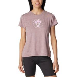 Tricou femei COLUMBIA Sloan Ridge Graphic Short Sleeve Tee, marimea M, rosu