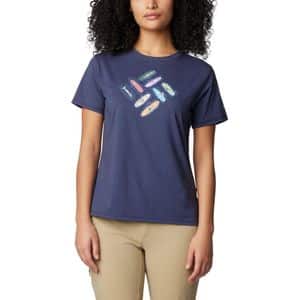 Tricou femei COLUMBIA Sun Trek Short Sleeve Graphic Tee, marimea L, albastru