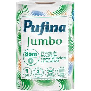 Prosoape de hartie PUFINA Jumbo, 2 straturi, 1 rola