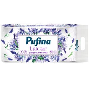 Hartie igienica PUFINA LUX Campuri de lavanda, 3 straturi, 8 role