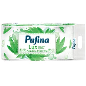 Hartie igienica PUFINA LUX Prospetime de Aloe Vera, 3 straturi, 8 role