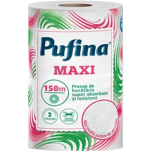 Prosoape de bucatarie PUFINA Maxi, 2 straturi, 1 rola