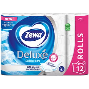 Hartie igienica ZEWA Deluxe Delicate Care, 3 straturi, 12 role