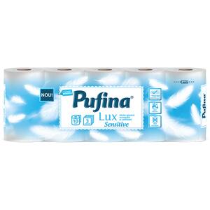 Hartie igienica PUFINA LUX Sensitive, 3 straturi, 10 role